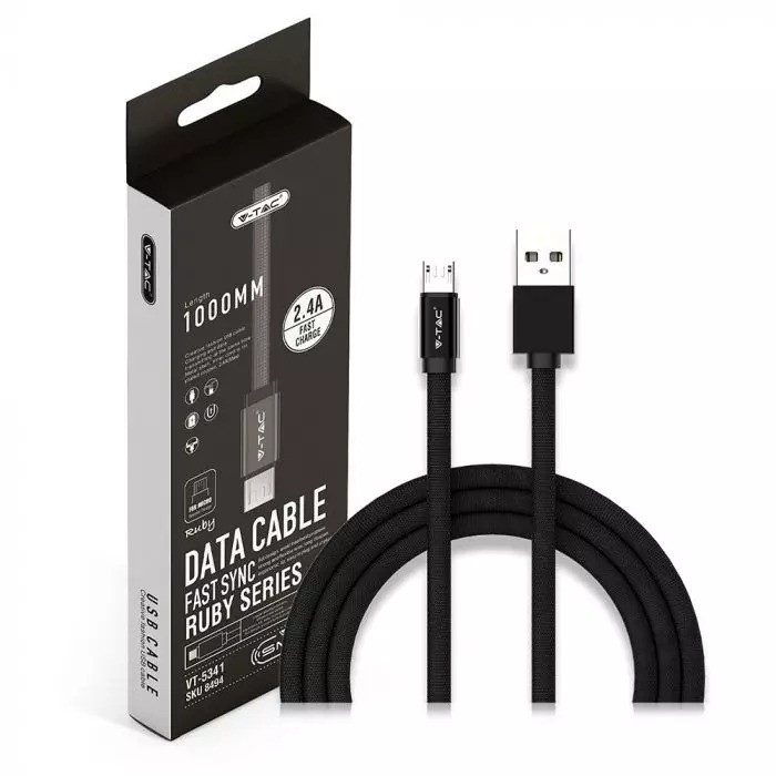 Kabel USB M - microUSB M 1M 2.4A 