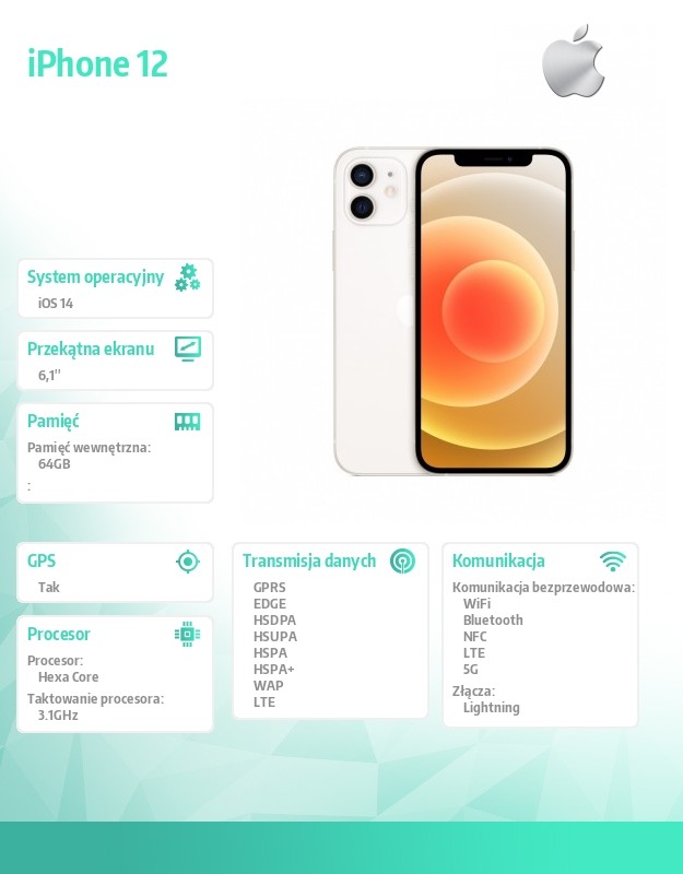 iPhone 12 64GB Biały