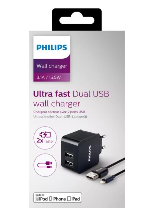 Ładowarka 5V/3.1A 15.5W iPhone 5, iPad 3, iPad mini (z kablem   Apple Lightning)